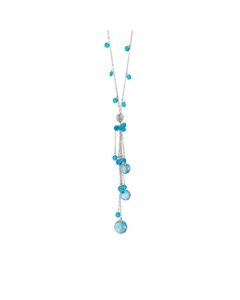 Necklace with zircons and Swarovski Aquamarine
