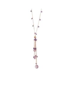 Necklace with zircons amethyst and Swarovski ametist light