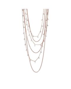 Multi-Strand necklace degradècon white zircons