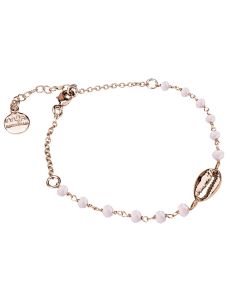 
Rosé bracelet with pink milk and shell crystals