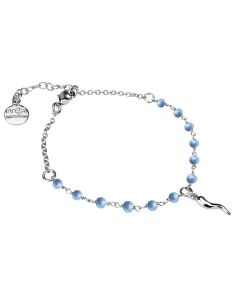 
Bracelet with light blue crystals and lucky charm