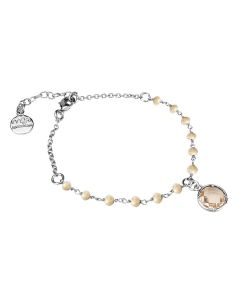 
Bracelet with beige crystals and peach crystal
