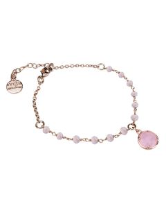 
Rosé bracelet with milk pink crystals and crystal pendant