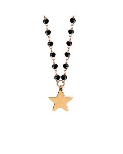 
Rosé necklace with black crystals and star
