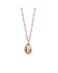 
Rosé necklace with pink milk and shell crystals