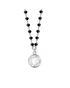 
Necklace with black crystals and crystal crystal pendant