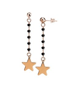 
Earrings with black crystals and final star