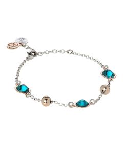 Bracelet bicolor with Swarovski crystals blue zircon