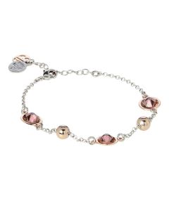Bracelet bicolor with Swarovski crystals blush roses