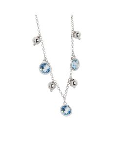 Necklace with Swarovski crystals aquamarine