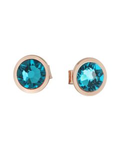 Earrings in the lobe with Swarovski crystal blue zircon