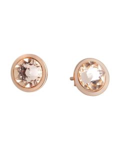 Earrings in the lobe with Swarovski crystal light peach