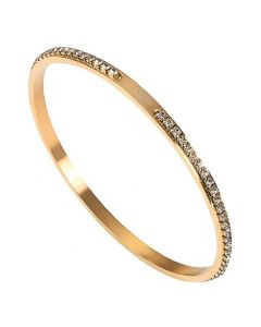 Rigid bracelet Gold Plated yellow with strass