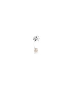 Le Bebè Le Perle Mono Orecchino Bimbo Oro Bianco Perla e Diamante LBB810