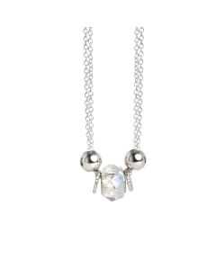 Necklace double thread with Swarovski Crystal aurora borealis