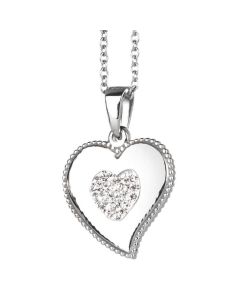 Necklace with heart pendant and rhinestones bianchi