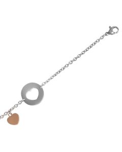 Bracelet with heart pendant and central