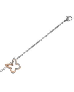 Bracelet with charms bicolor butterfly shape
