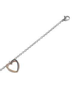 Bracelet with charms bicolor heart shaped