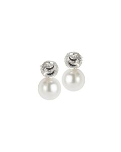 Earrings in the lobe with Swarovski Pearl and diamond throttle