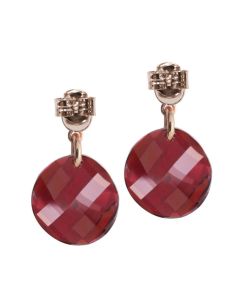 Earrings with Swarovski red magma and zircons