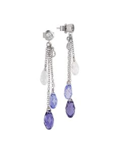 Earrings Pendant with a sprig of Swarovski from violet accents  
and zircons