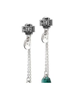 Earrings with Swarovski emerald pendants