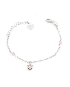 Bracelet in silver with Swarovski crystals pink and central star