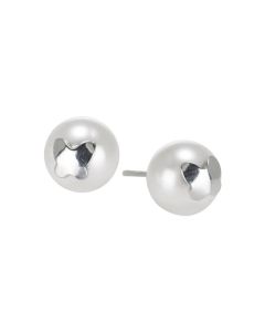 Earrings in the lobe in silver with throttle on Pearl Swarovski