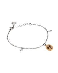 
Bracelet with rosé tree of life charm, zircon and Swarovski pearls