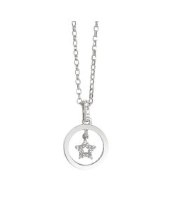 Necklace with pendant in zircons star-shaped