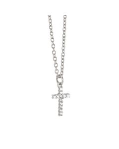 Necklace with cross pendant with zircons