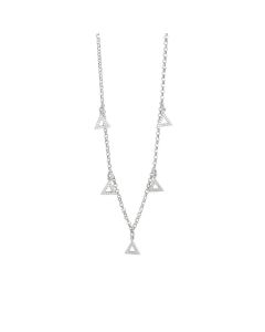 Necklace with pendants in the shape of a triangle in zircons