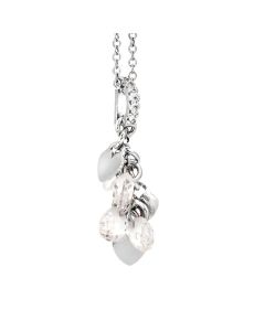 Necklace in silver with charms and zircons