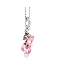Necklace in silver with charms and zircons rosa