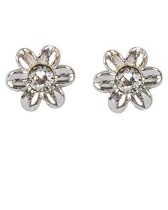 Earrings in the lobe with flower and crystal Swarovski crystal