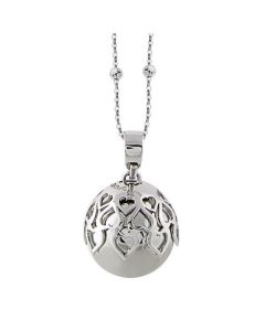 Necklace with sound pendant and perforated hearts