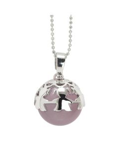 Necklace with sound boule pink & Cup with little girls