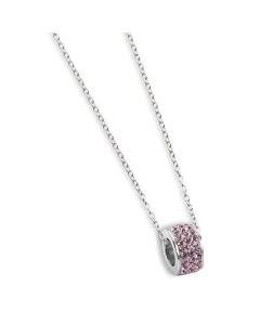 Necklace with passing in rhinestones candy pink