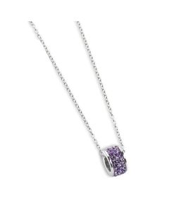 Necklace with passing in rhinestones lilac