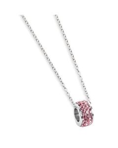 Necklace with passing in rhinestones shocking pink