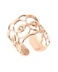 Pink ring to the adjustable band with decoration scales and crystals