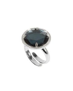 Adjustable ring with crystal blue London