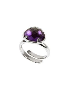 Adjustable ring with crystal violet