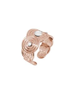 Band Ring Gold plated pink with decorations inspired by Maya and Swarovski