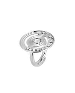 Ring with circular base concentric and Swarovski