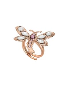 Adjustable ring with dragonfly