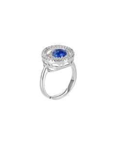 
Ring with zircon base and blue cabochon