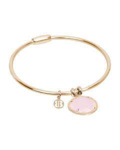 Rigid bracelet with crystal pink