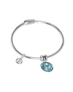 Bracelet with charm in Swarovski crystal turquoise